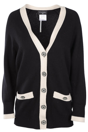 CHANEL BLACK 2016 CASHMERE CARDIGAN FR 38 UK 10