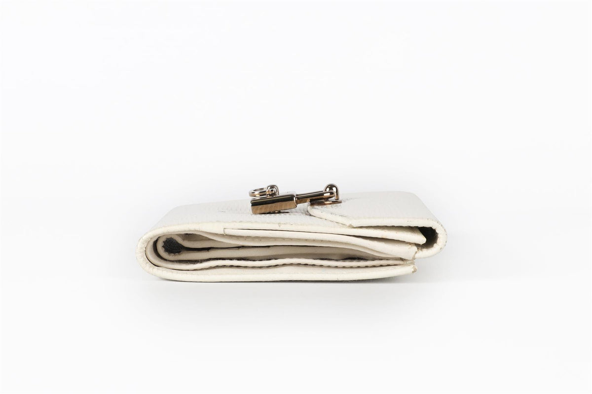 SALVATORE FERAGAMO WHITE LEATHER PURSE