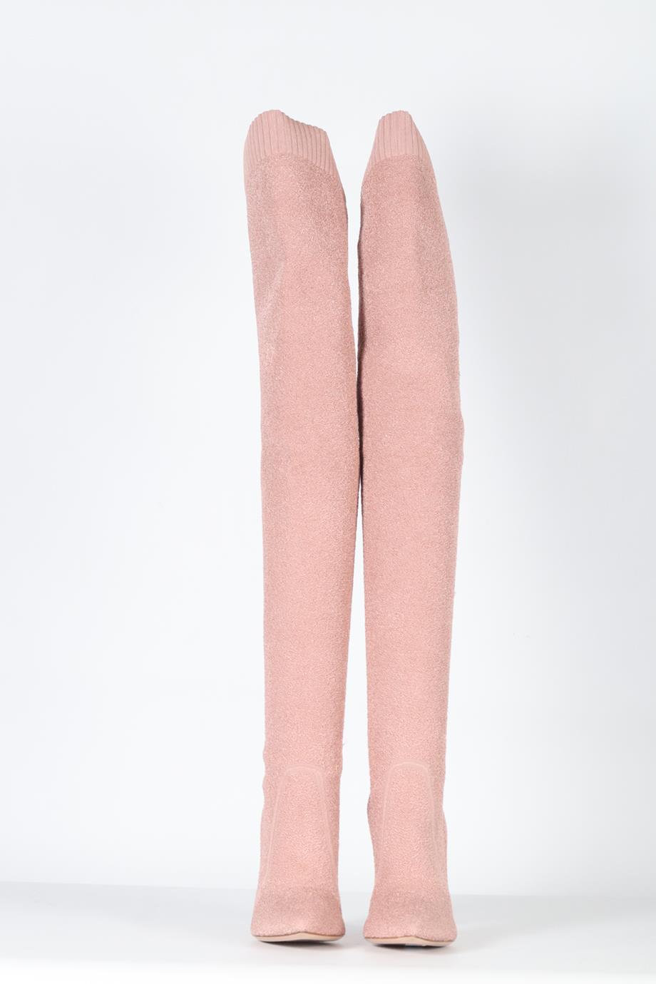 GIANVITO ROSSI STRETCH KNIT OVER THE KNEE BOOTS EU 38 UK 5 US 8