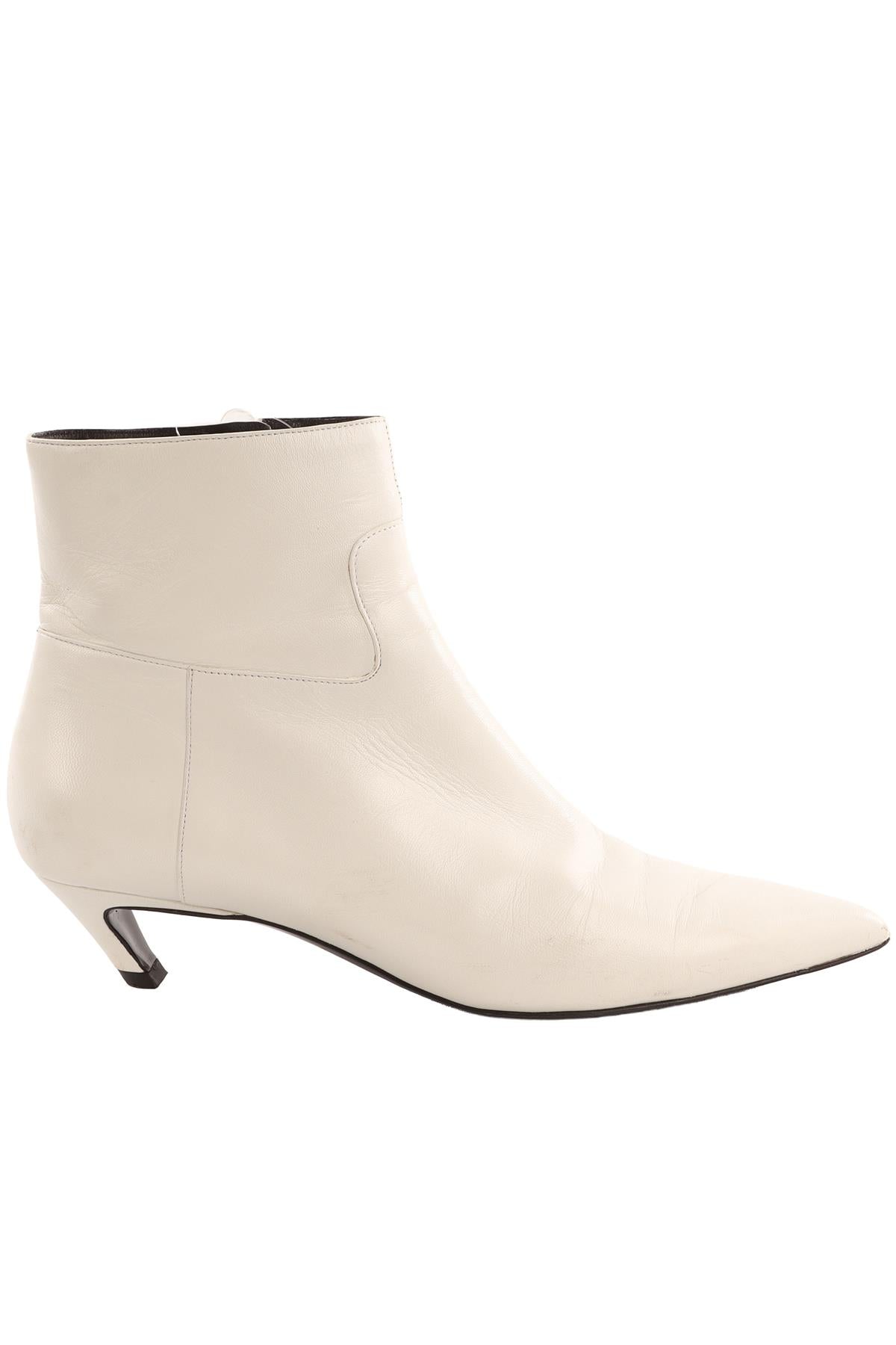 BALENCIAGA WHITE LEATHER ANKLE BOOTS EU 38 UK 5