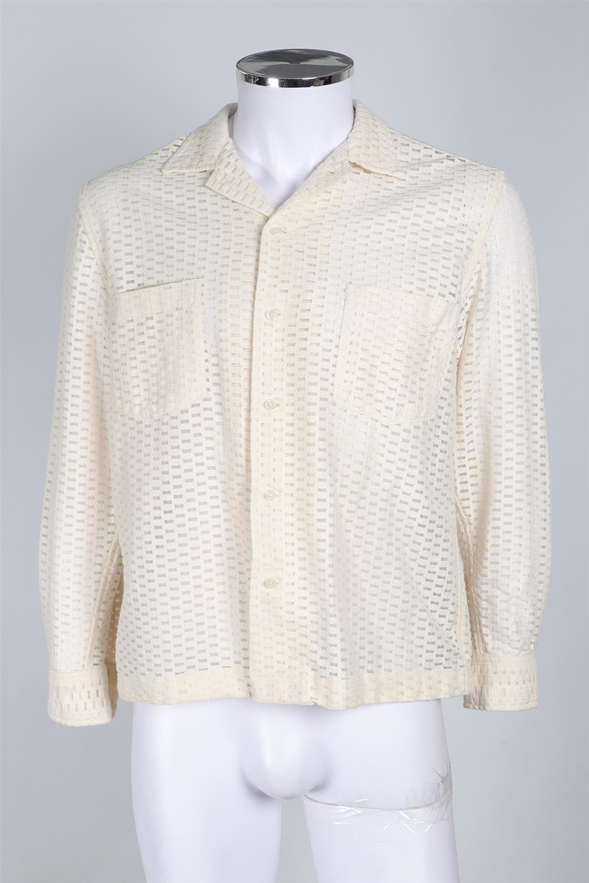 BODE CREAM MEN'S COTTON SHIRT SMALL-MEDIUM