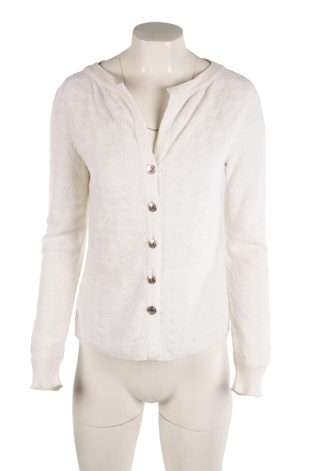 CHANEL WHITE 2013 COTTON TOP FR 36 UK 8