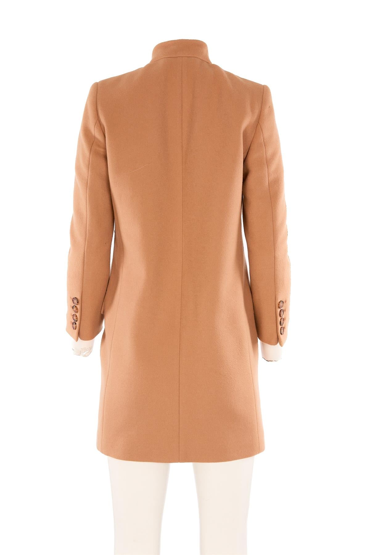 STELLA MCCARTNEY TAN WOOL COAT IT 40 UK 8
