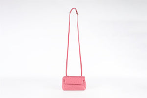 ANALEENA PINK OSTRICH LEATHER CLUTCH