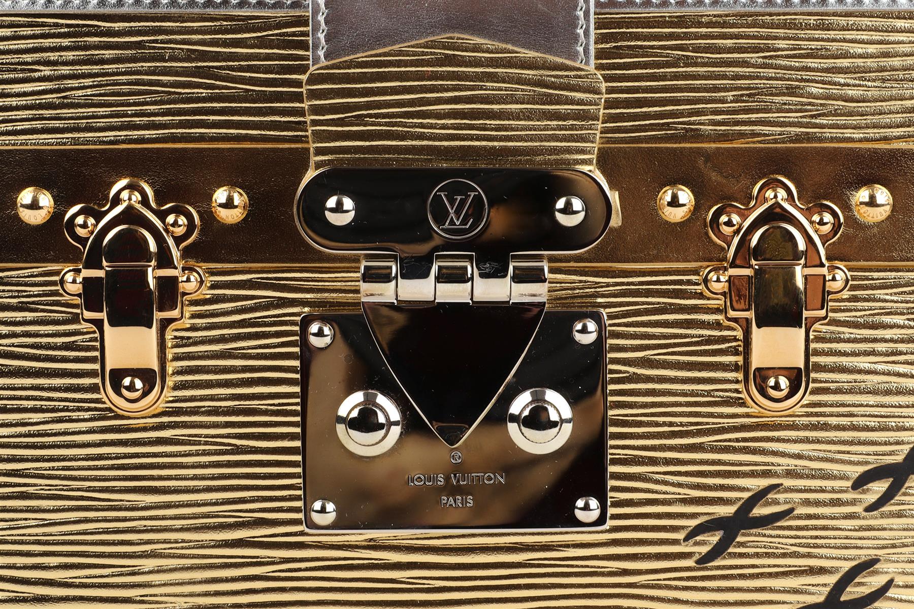 LOUIS VUITTON GOLD 2017 PETITE MALLE EPI LEATHER CLUTCH