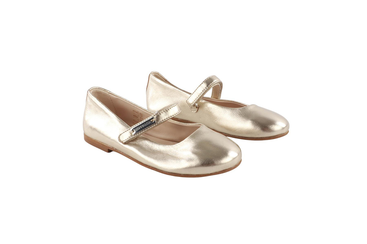 MONNALISA GOLD KIDS GIRLS BALLET FLATS EU 29 UK 11 US 12
