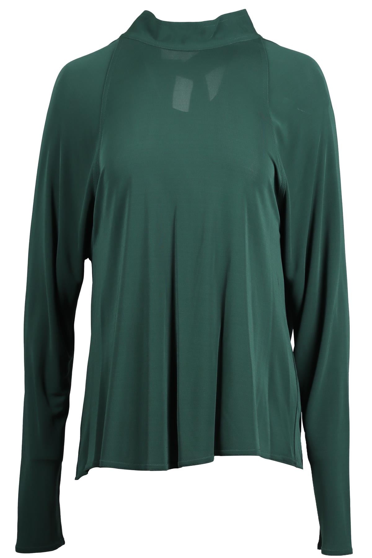 ROSETTA GETTY GREEN CREPE TOP MEDIUM