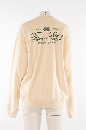 SPORTY & RICH CREAM COTTON SWEATSHIRT MEDIUM