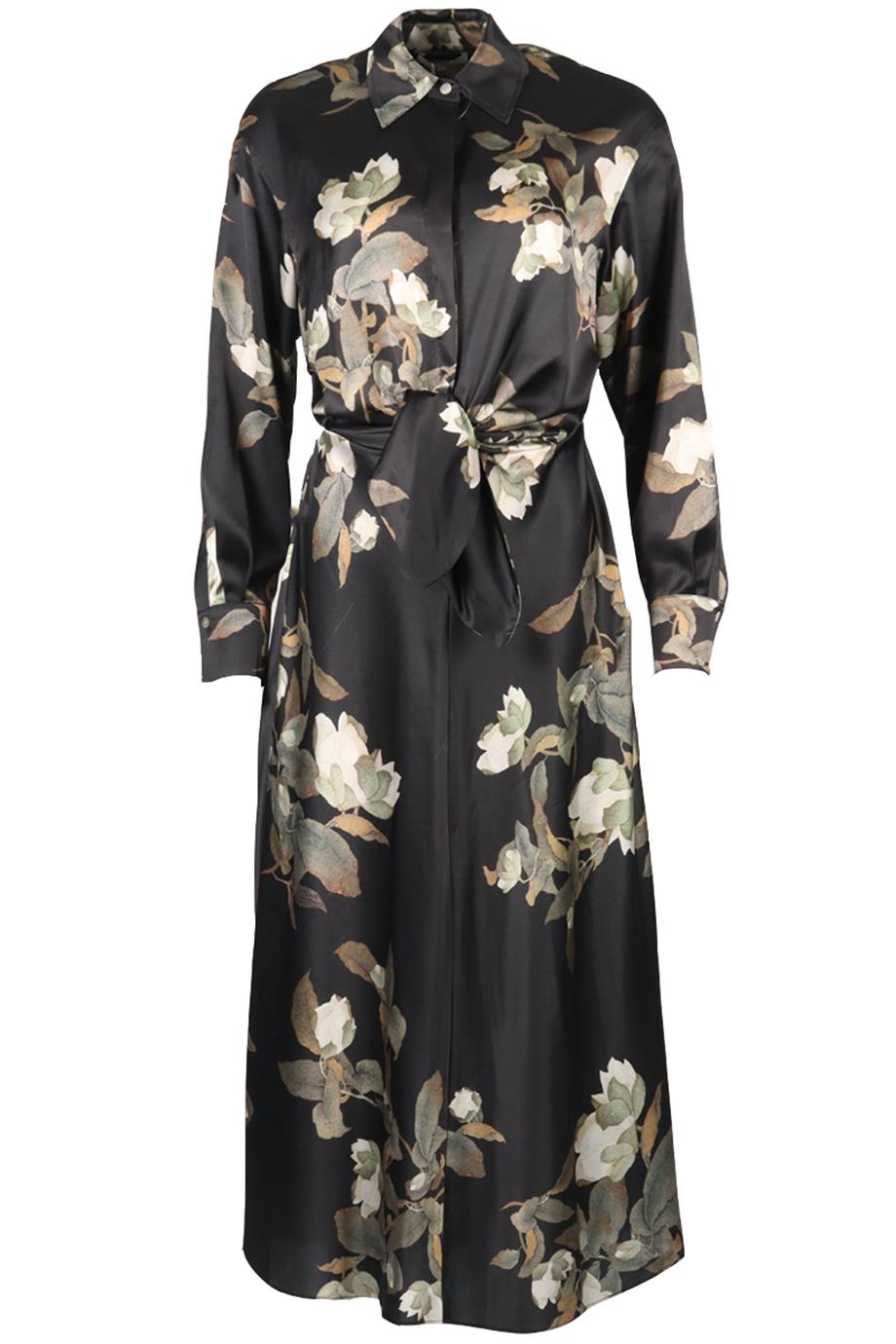 VINCE FLORAL PRINT SATIN MAXI DRESS SMALL