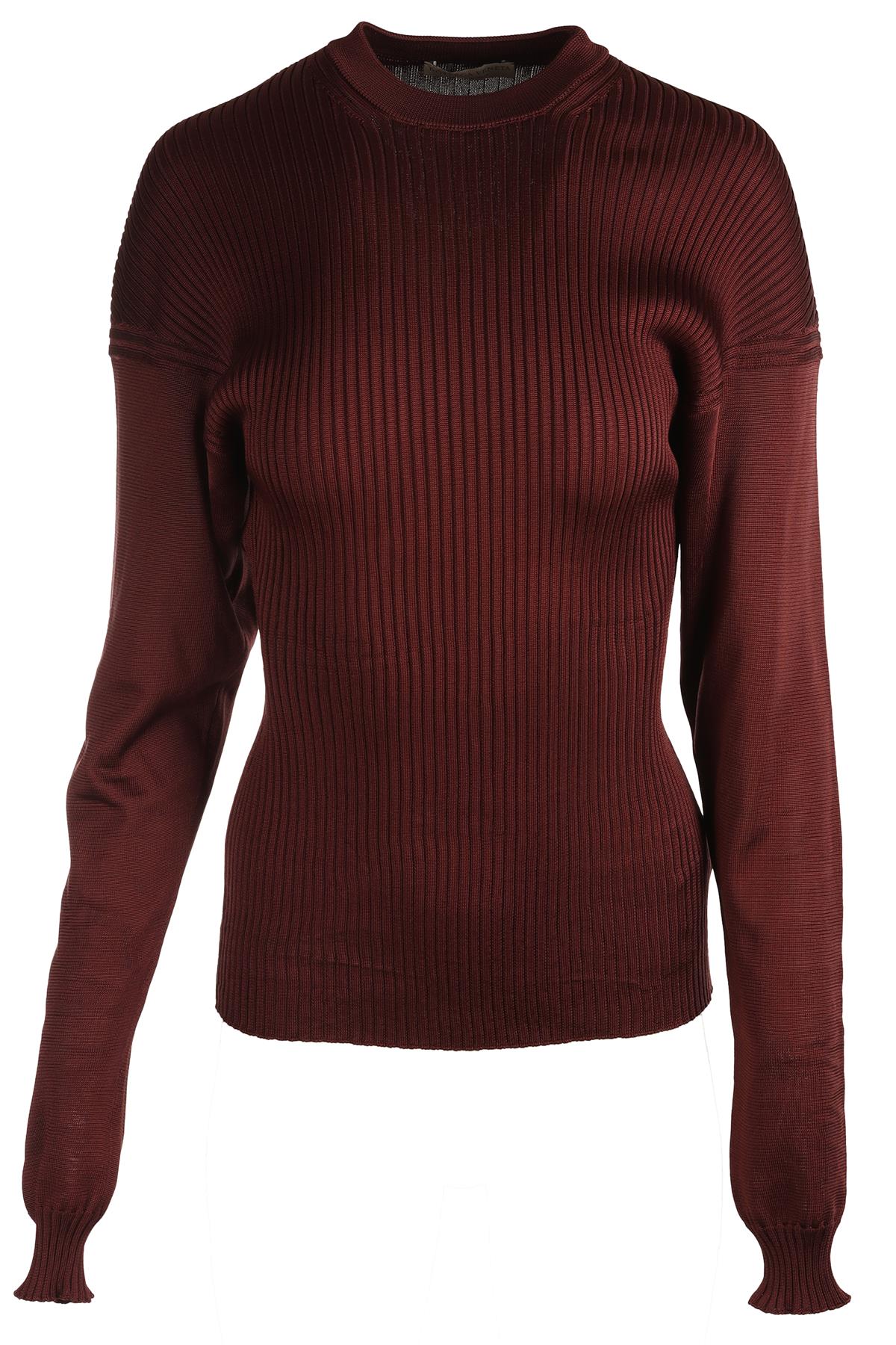 BOTTEGA VENETA BURGUNDY SILK TOP IT 42 UK 10