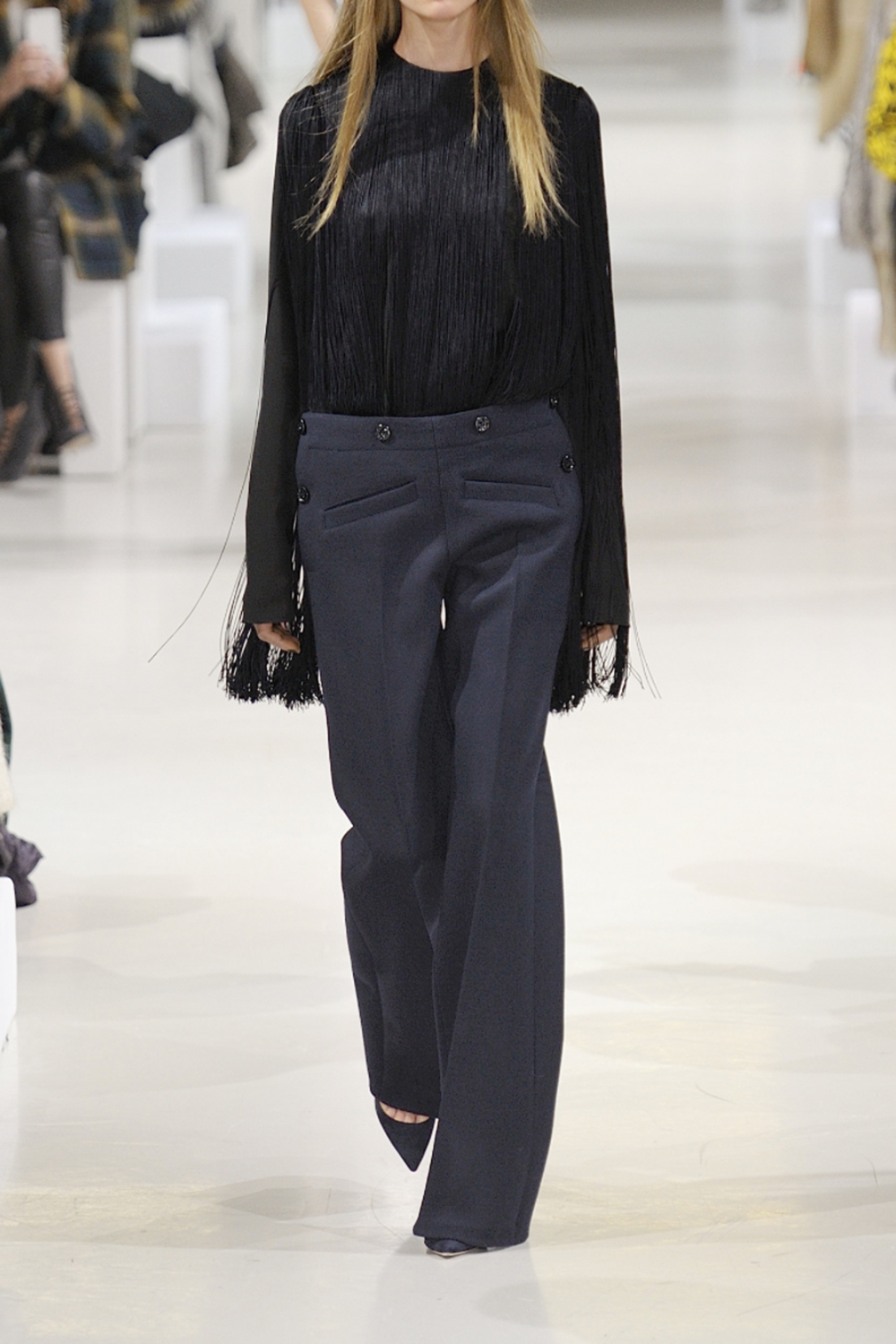 NINA RICCI FRINGE STRETCH JERSEY BODYSUIT FR 38 UK 10