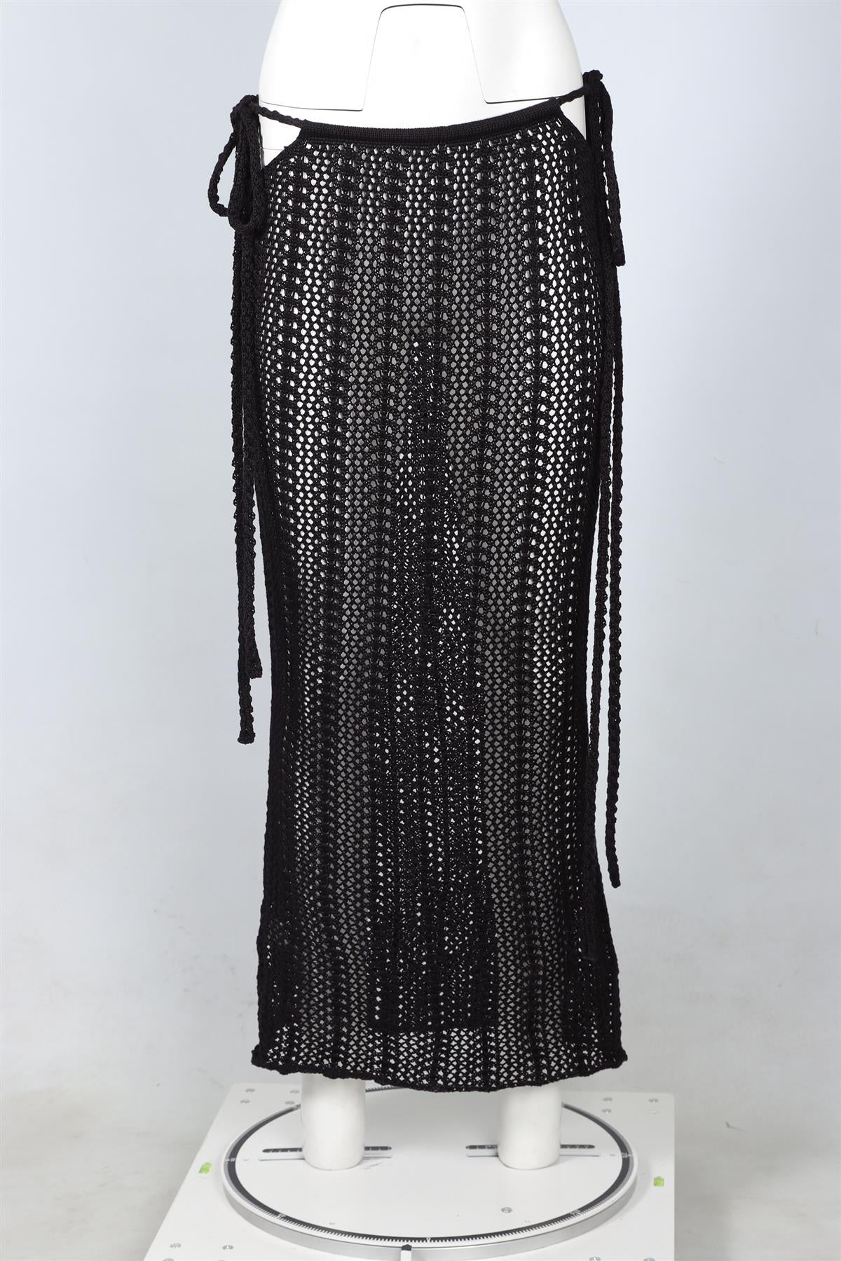 SAVANNAH MORROW BLACK CROCHET MAXI SKIRT X-SMALL/SMALL