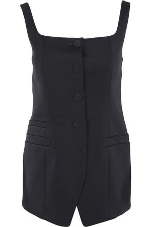 ANOTHER TOMORROW BLACK WOVEN WAISTCOAT IT 40 UK 8