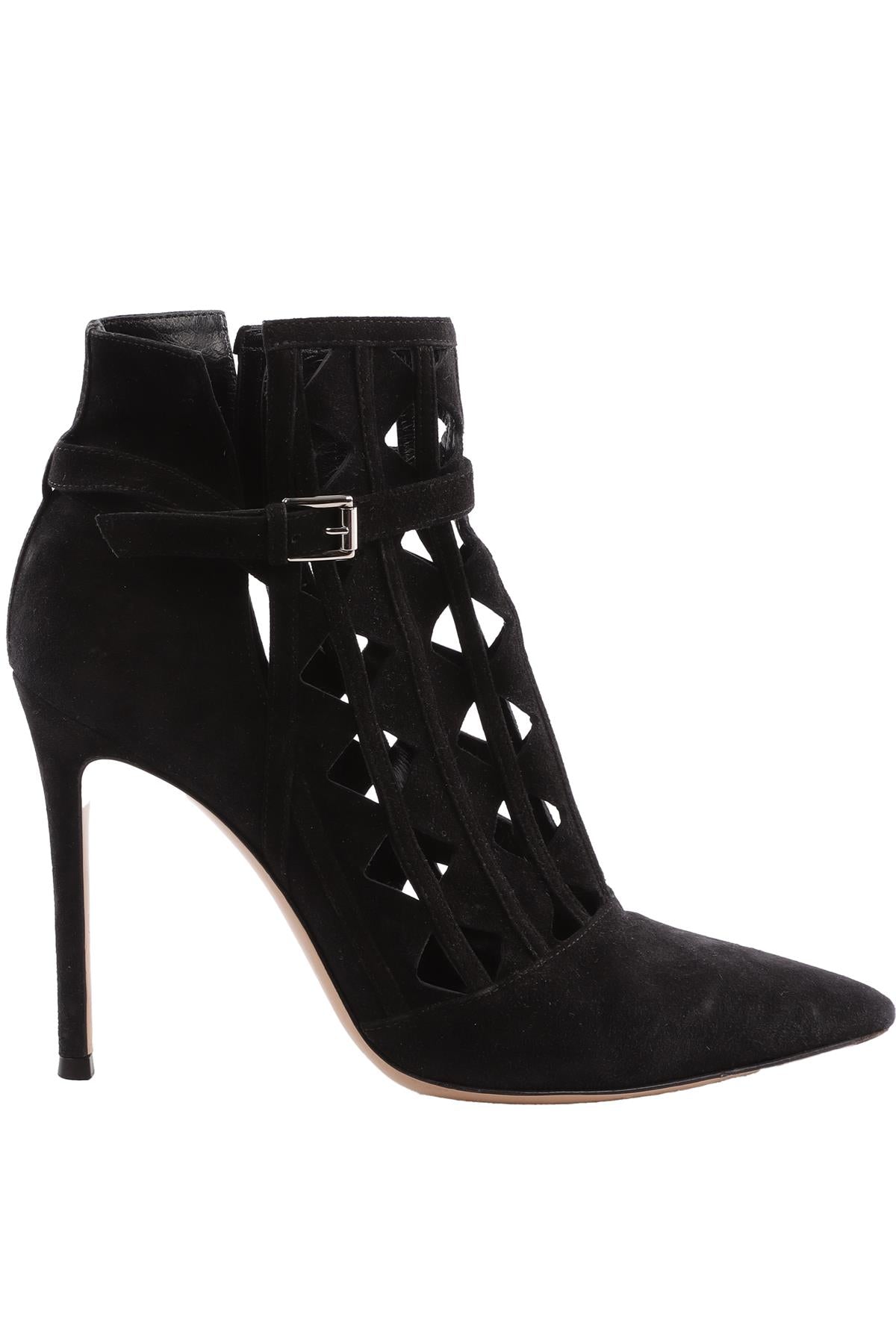 GIANVITO ROSSI BLACK SUEDE ANKLE BOOTS EU 38