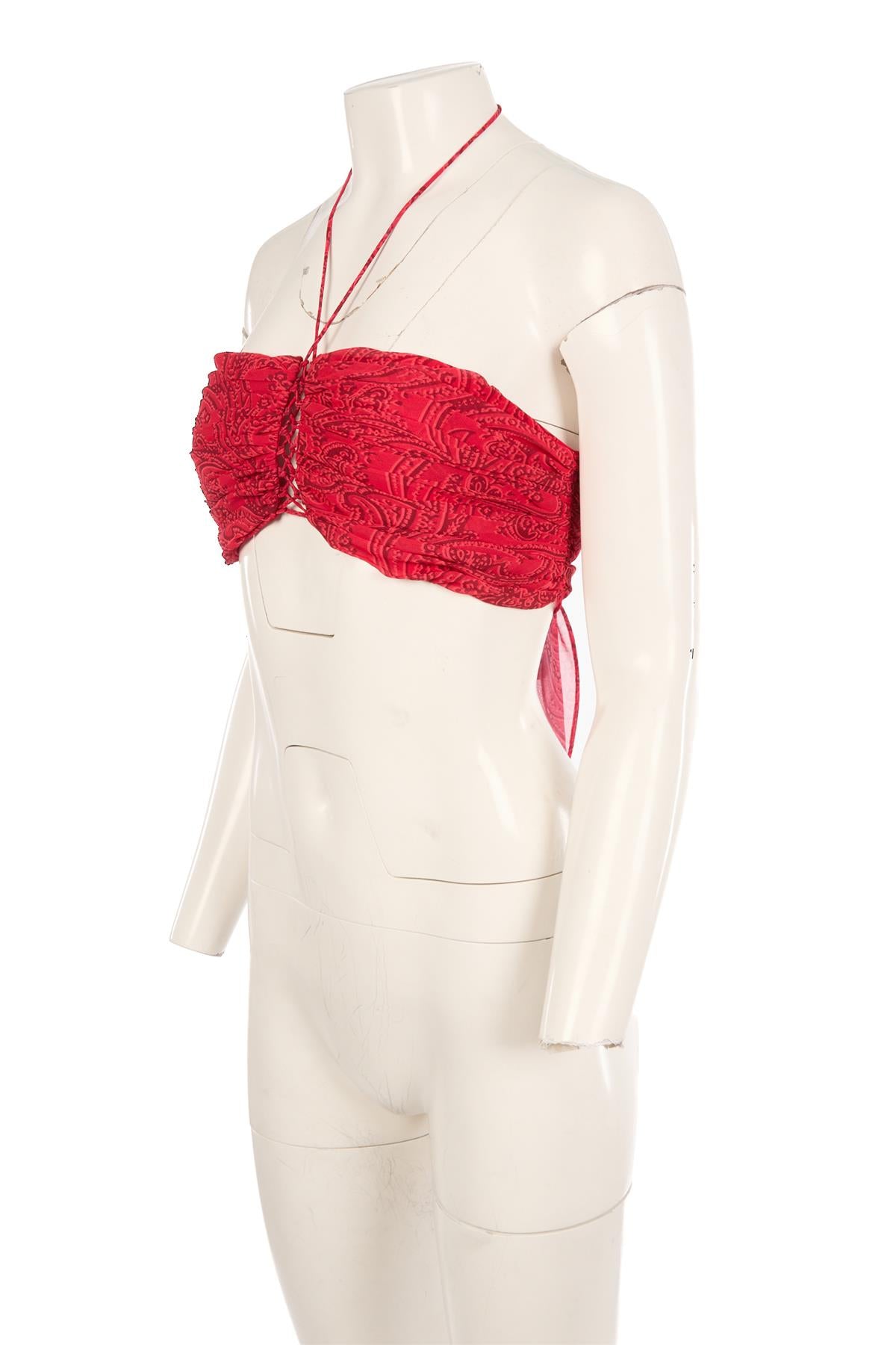 ETRO RED CHIFFON TOP IT 42 UK 10