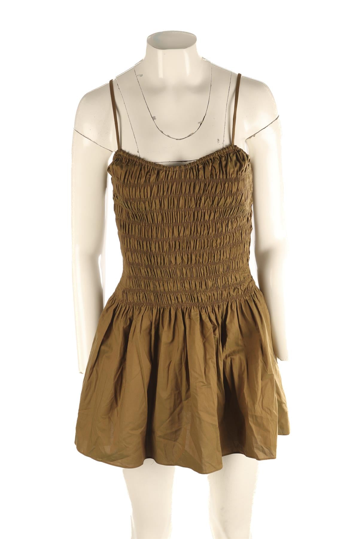 FAITHFULL THE BRAND GREEN COTTON MINI DRESS AU 6 UK 6