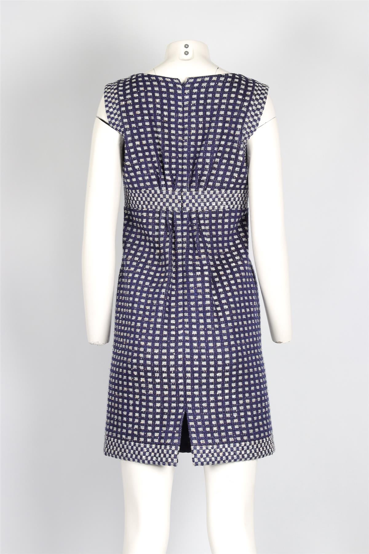 CHANEL BLUE 2017 TWEED MINI DRESS FR 38 UK 10