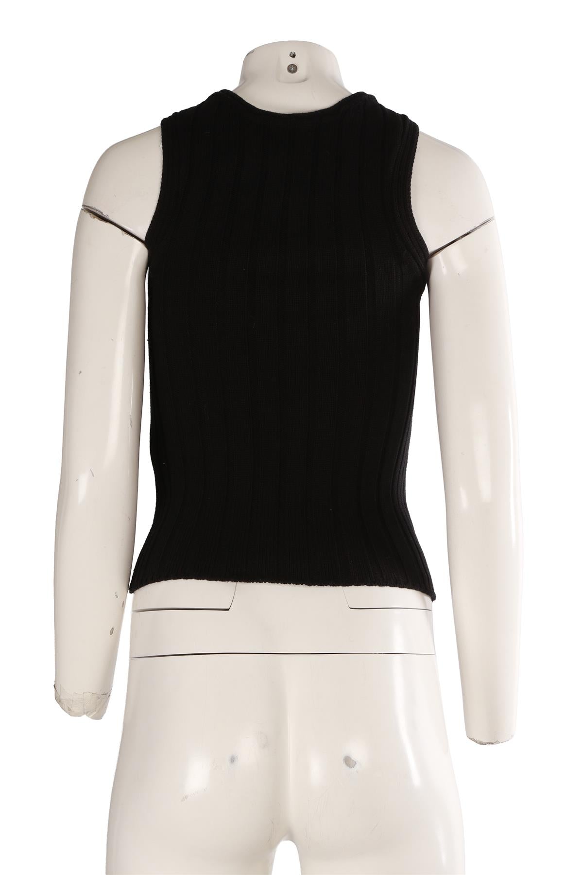 KHAITE BLACK COTTON TOP XSMALL