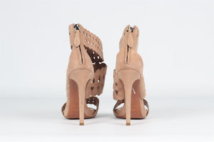 AZZEDINE ALAÏA NUDE SUEDE SANDALS EU 38 UK 5 US 8