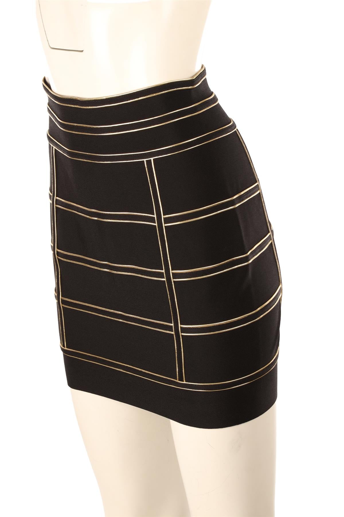 BALMAIN BLACK KNIT MINI SKIRT FR 38 UK 10