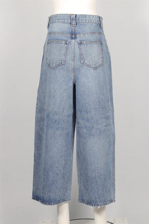 KHAITE BLUE HIGH RISE WIDE LEG JEANS W 29 UK 10-12