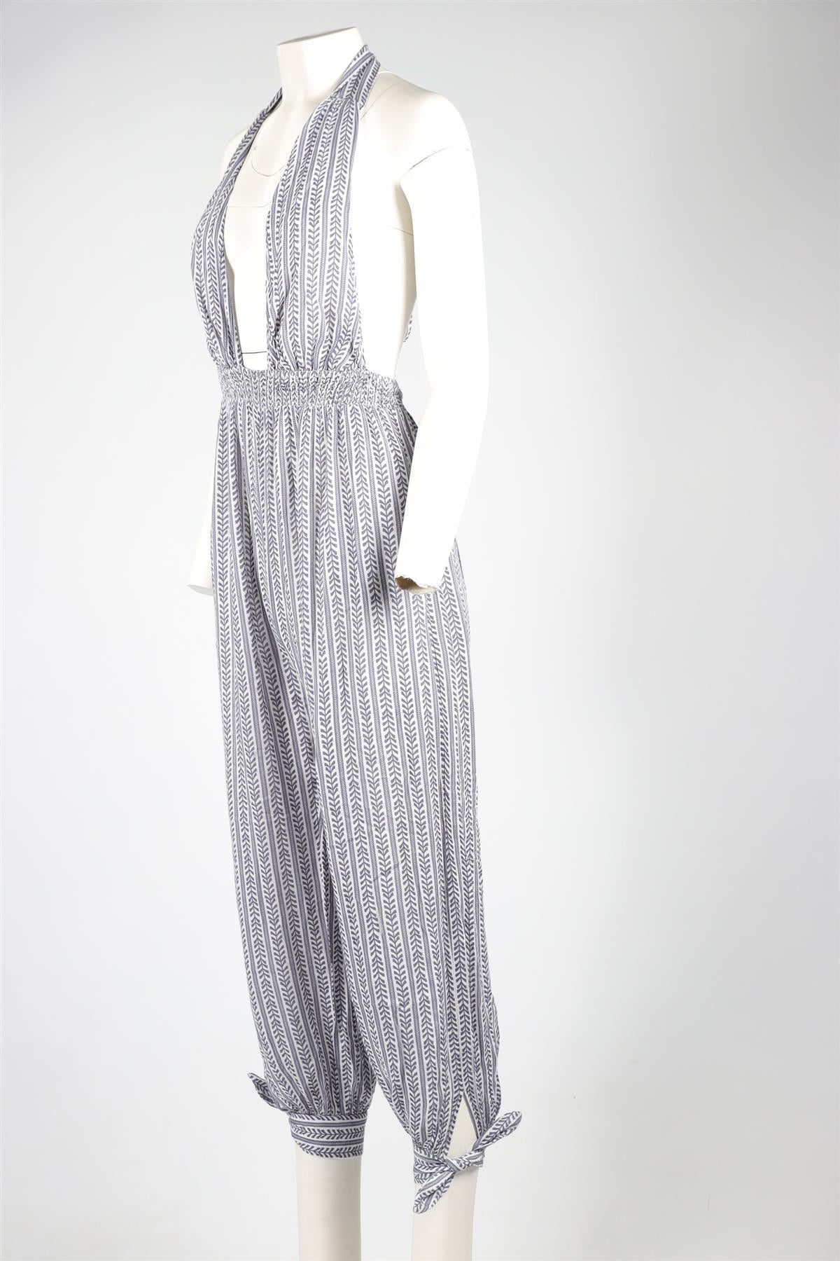 MARA HOFFMAN BLUE RAYON JUMPSUIT SMALL