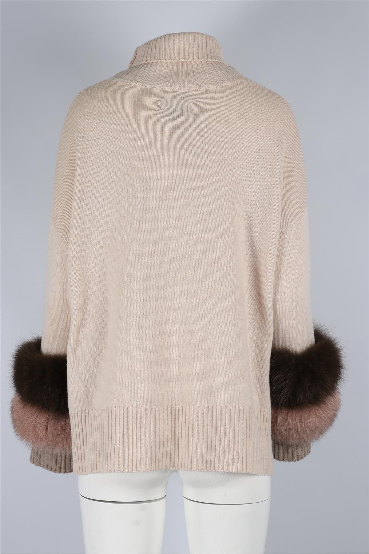 IZAAK AZANEI BEIGE CASHMERE SWEATER SMALL/MEDIUM