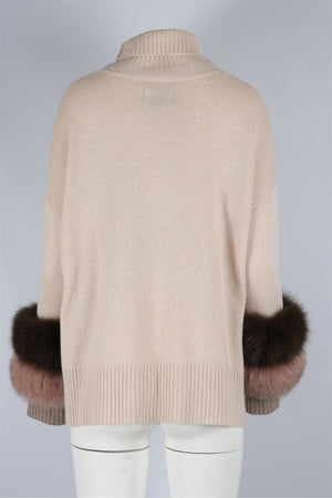 IZAAK AZANEI BEIGE CASHMERE SWEATER SMALL/MEDIUM
