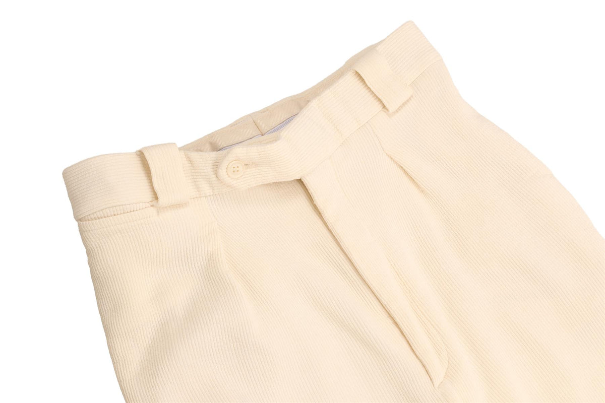 GIORGIO ARMANI IVORY MEN'S CORDUROY STRAIGHT LEG PANTS IT 48 UK 38