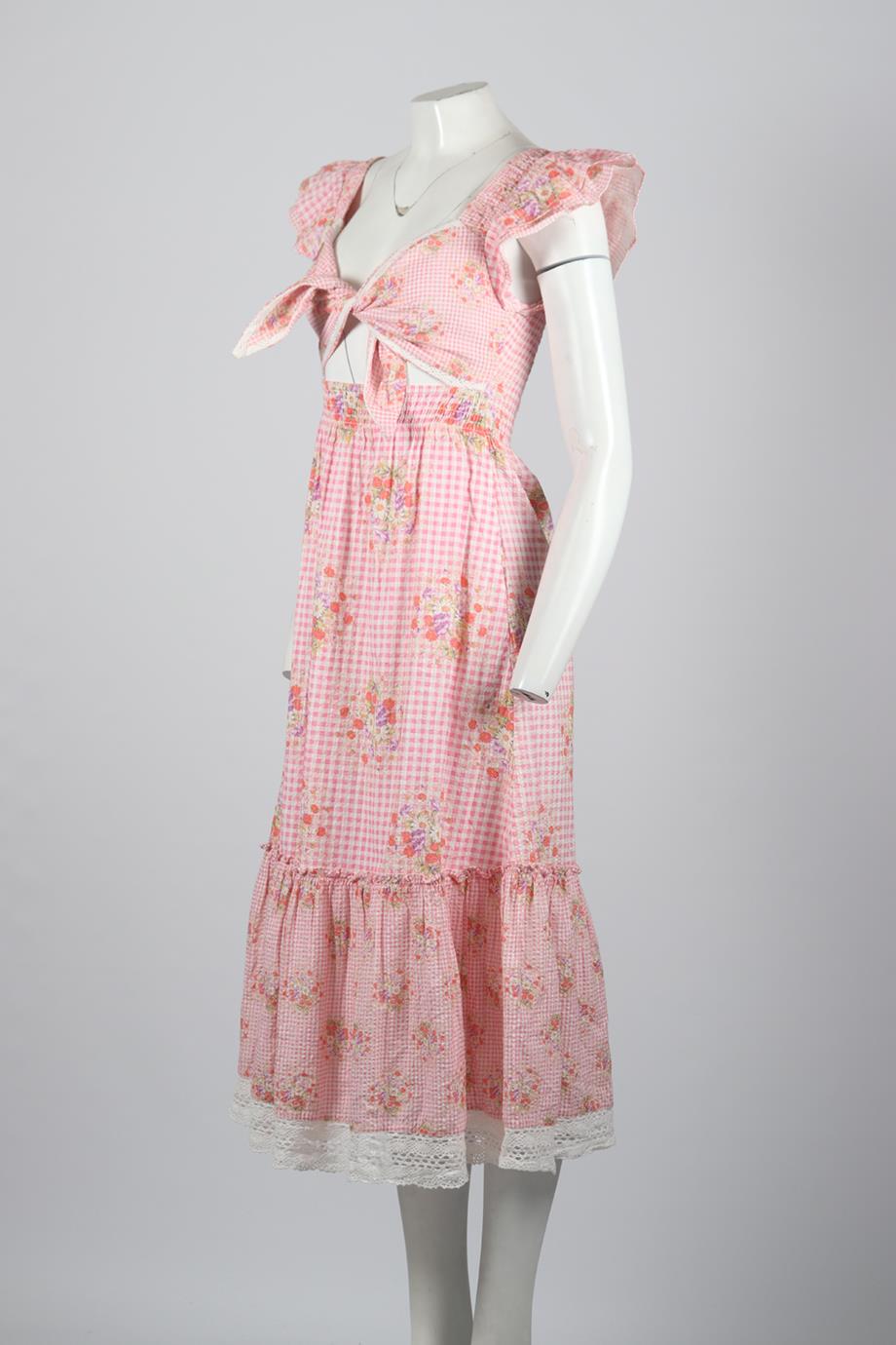 LOVESHACKFANCY FLORAL PRINT COTTON MAXI DRESS SMALL