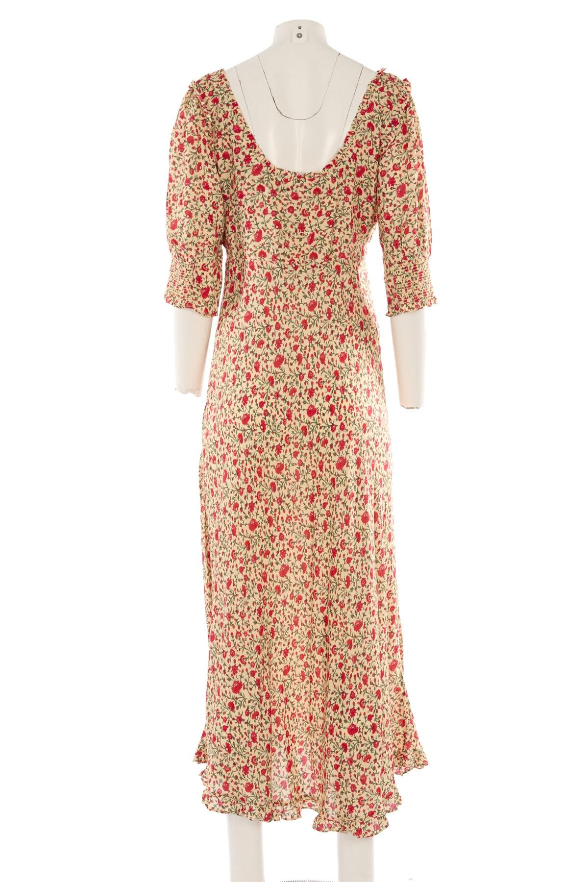 RIXO MULTI CREPE MAXI DRESS LARGE