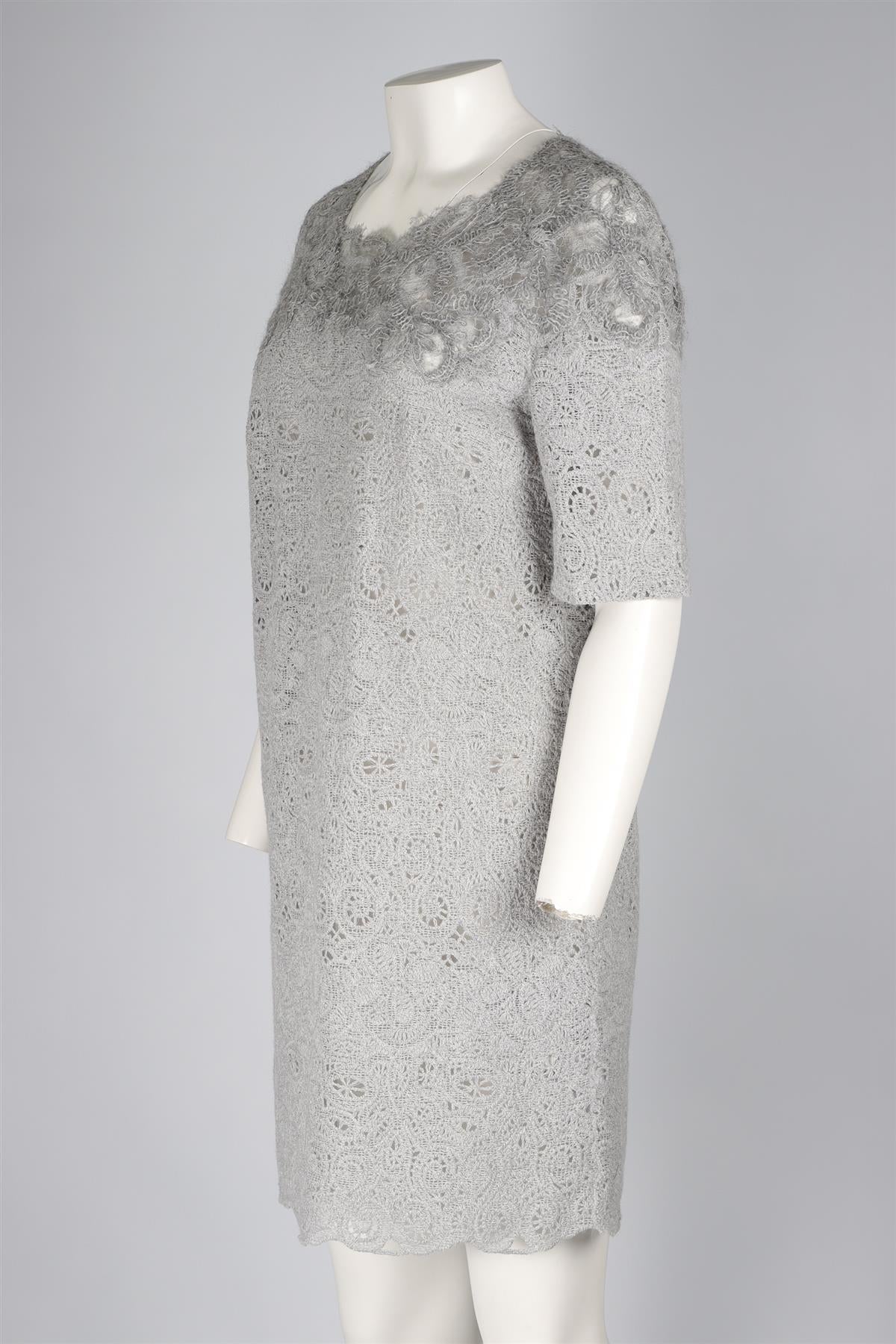 ERMANNO SCERVINO GREY WOOL DRESS IT 44 UK 12