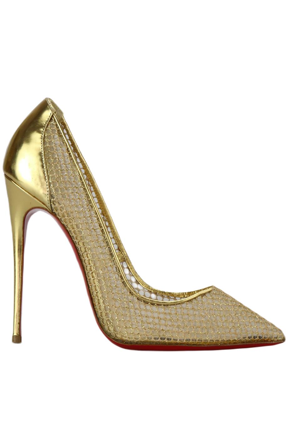 CHRISTIAN LOUBOUTIN MESH AND LEATHER PUMPS EU 38.5 UK 5.5 US 8.5