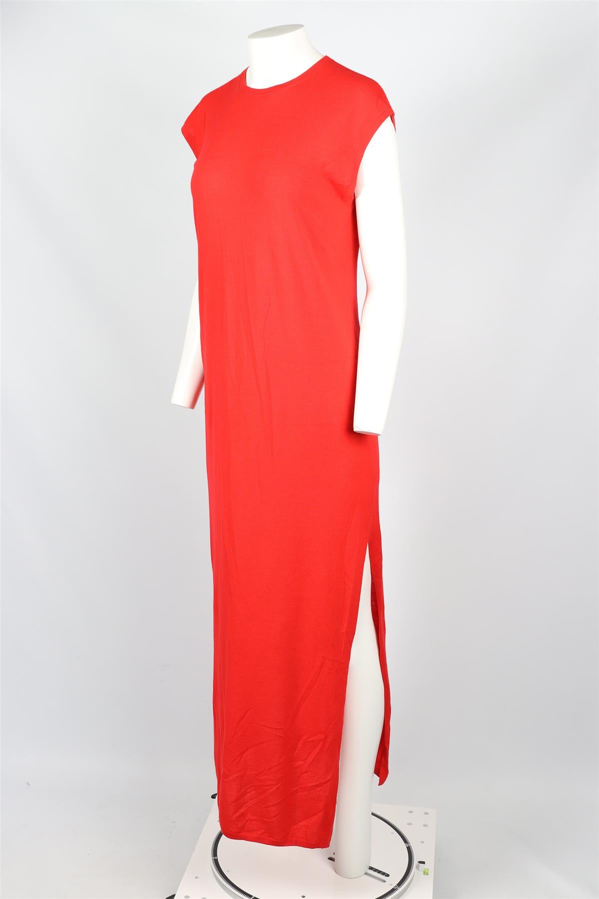 LESET RED WOOL MAXI DRESS SMALL