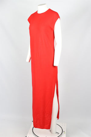 LESET RED WOOL MAXI DRESS SMALL