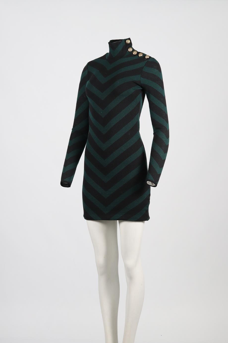 BALMAIN WOOL MINI DRESS FR 38 UK 10