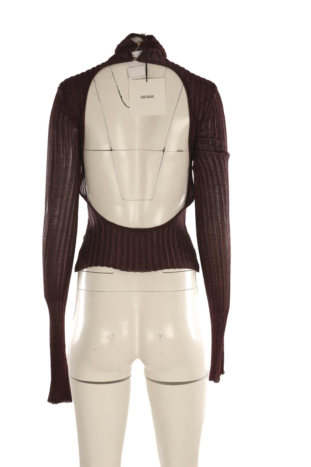 ARAKII BROWN KNIT TOP SMALL
