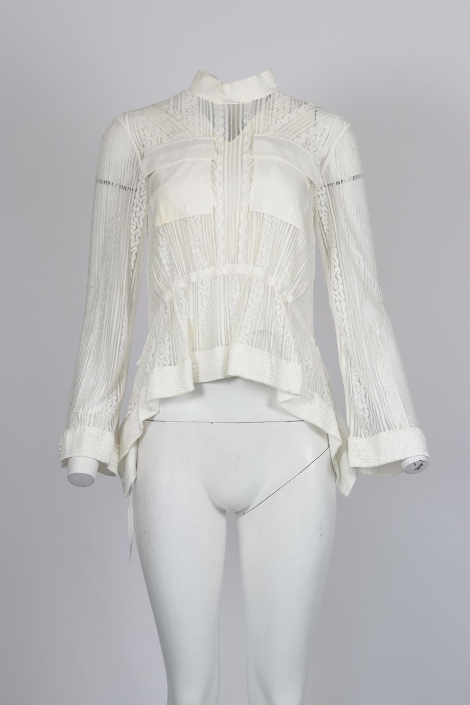 CHLOÉ LACE AND CREPE TOP FR 34 UK 6