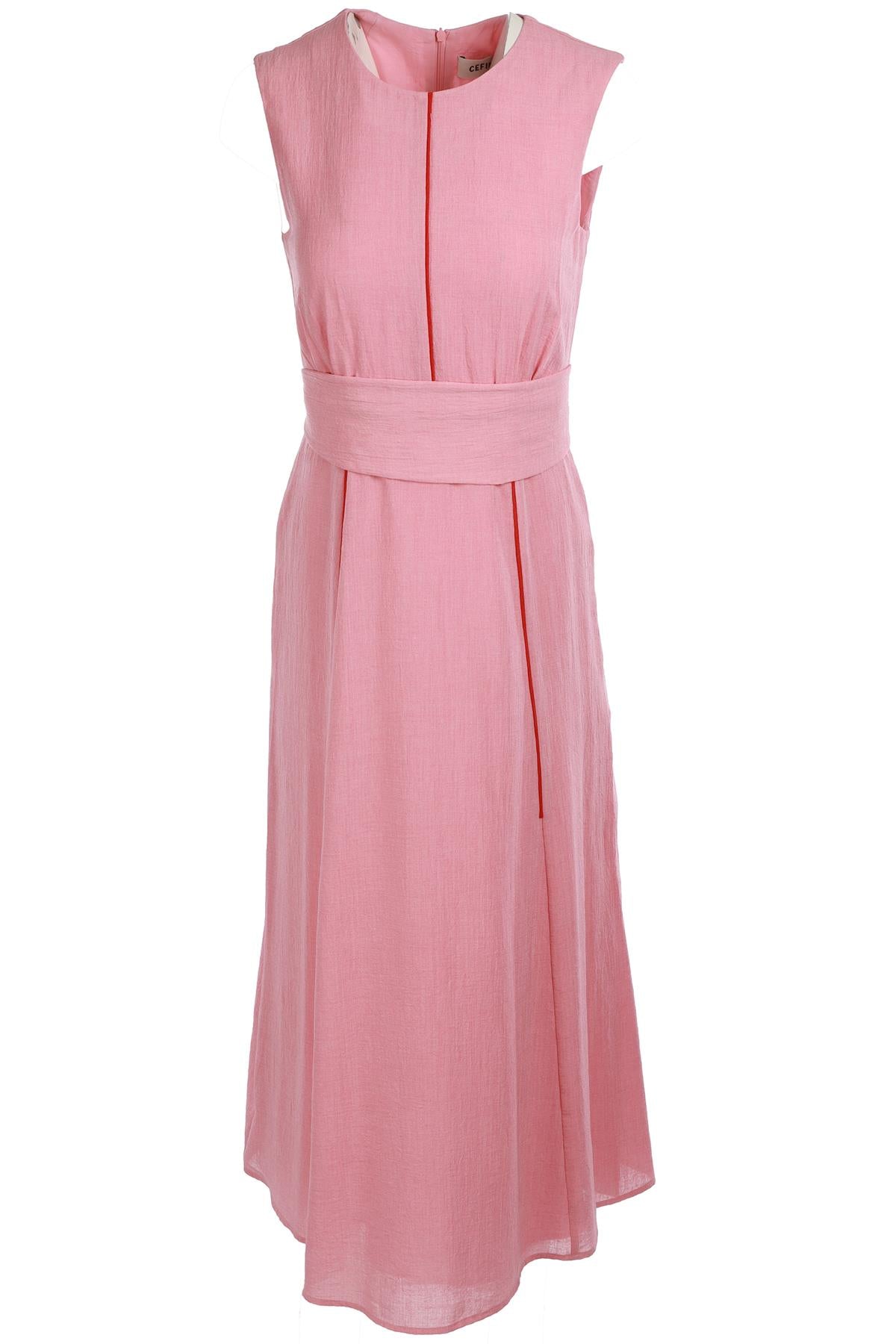 CEFINN PINK CREPE MAXI DRESS UK 8
