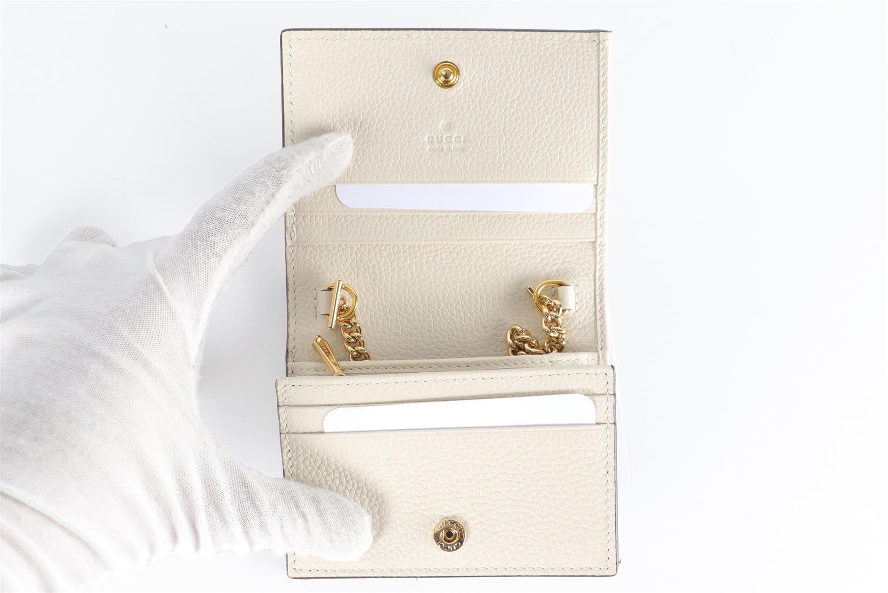 GUCCI CREAM ZUMI GG LEATHER WALLET