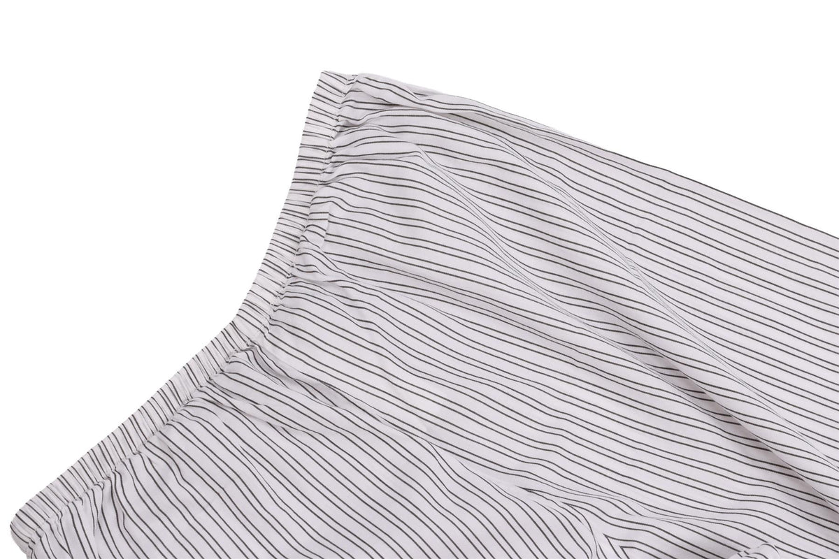 WHITE COTTON STRAIGHT LEG PANTS