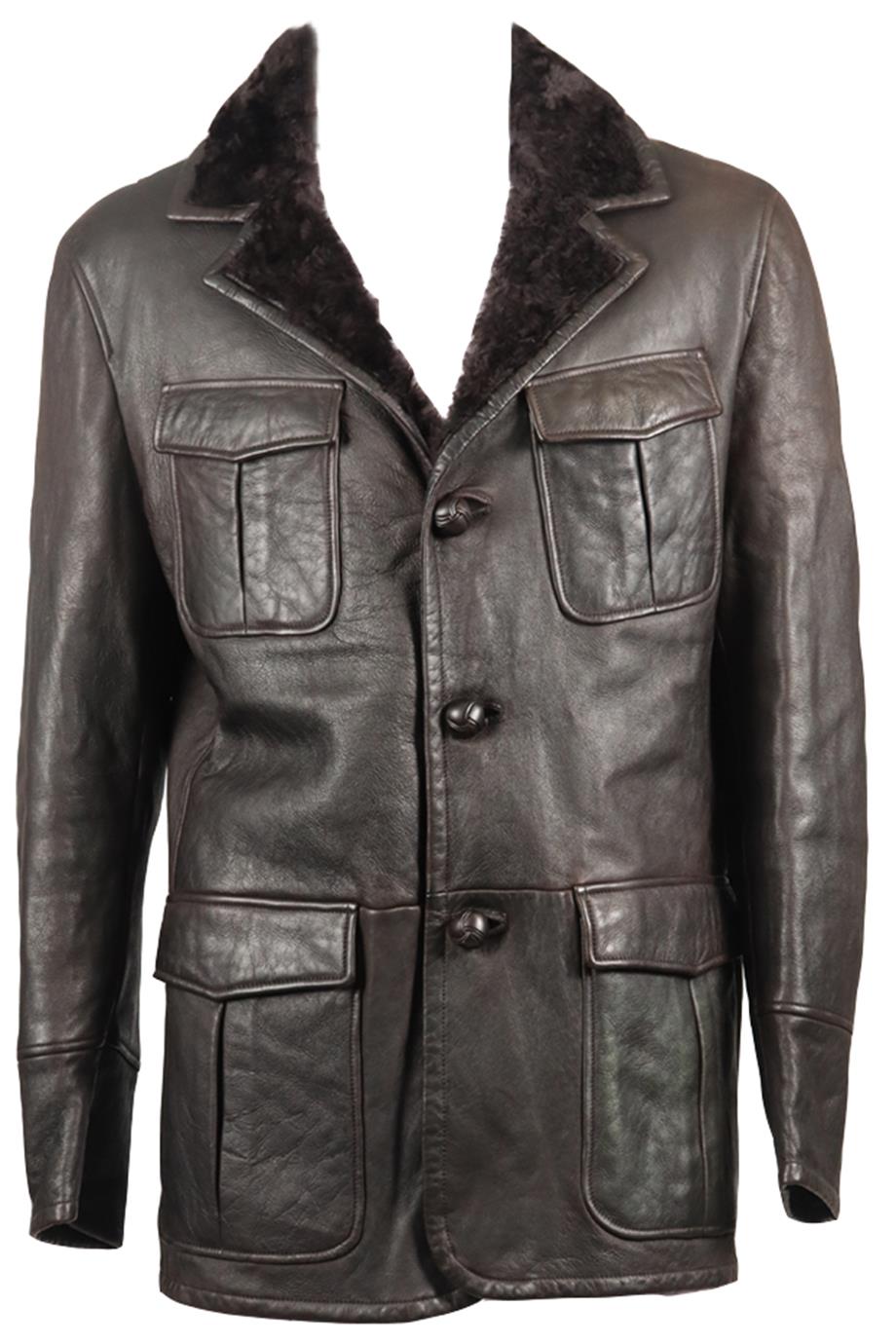 GUCCI MEN'S SHEARLING AND LEATHER COAT IT 54 UK/US CHEST 44