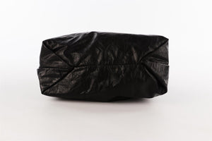 BALENCIAGA BLACK CRUSH SMALL LEATHER TOTE BAG