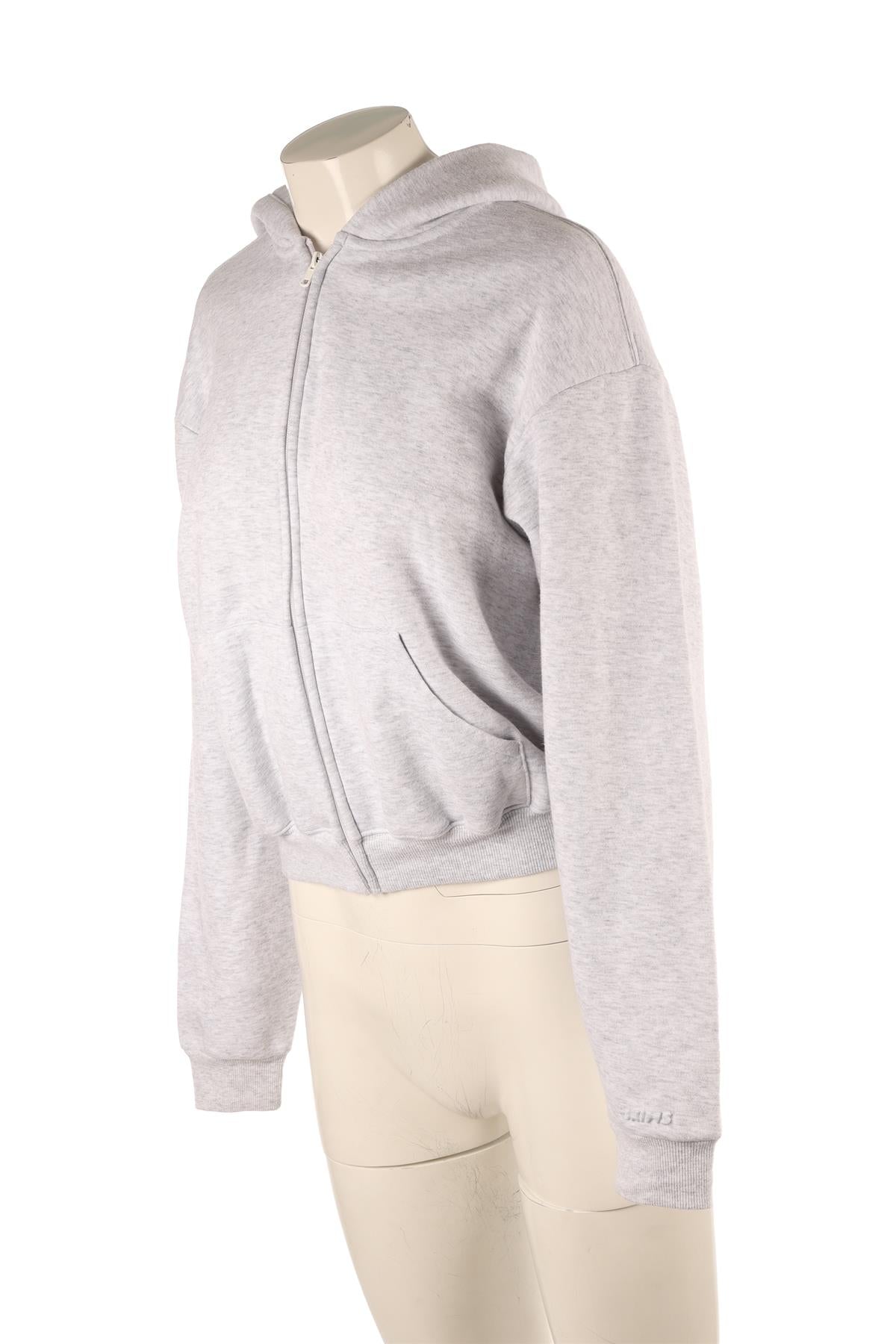 SKIMS GREY COTTON HOODIE SMALL