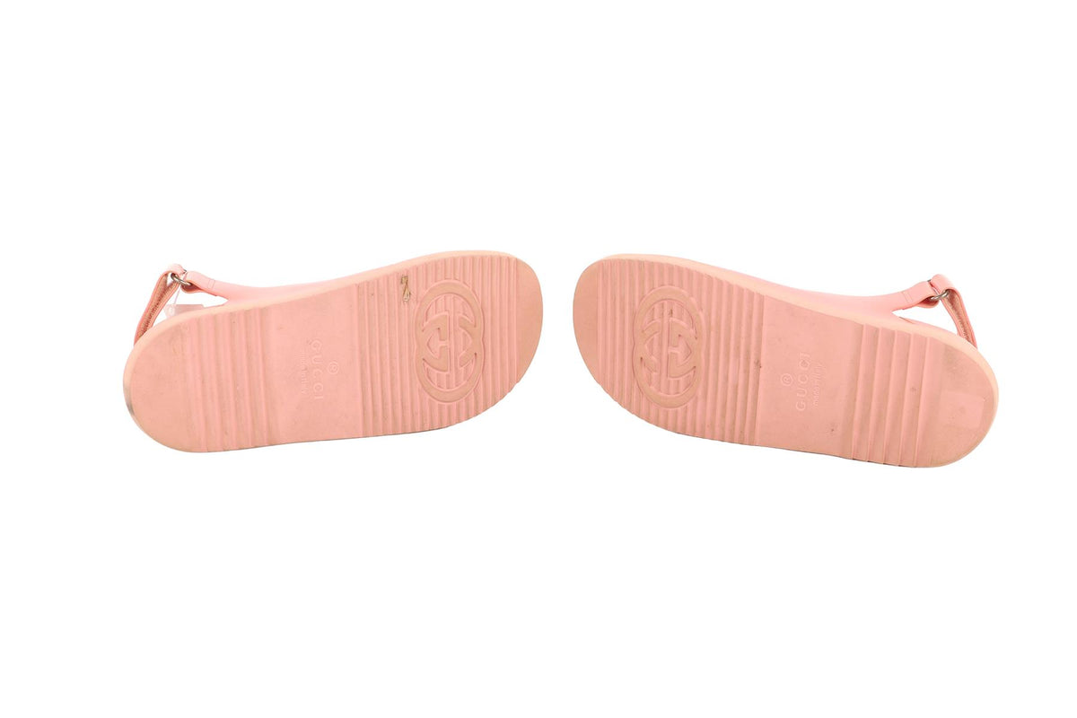 GUCCI PINK GG RUBBER SANDALS EU 38 UK 5