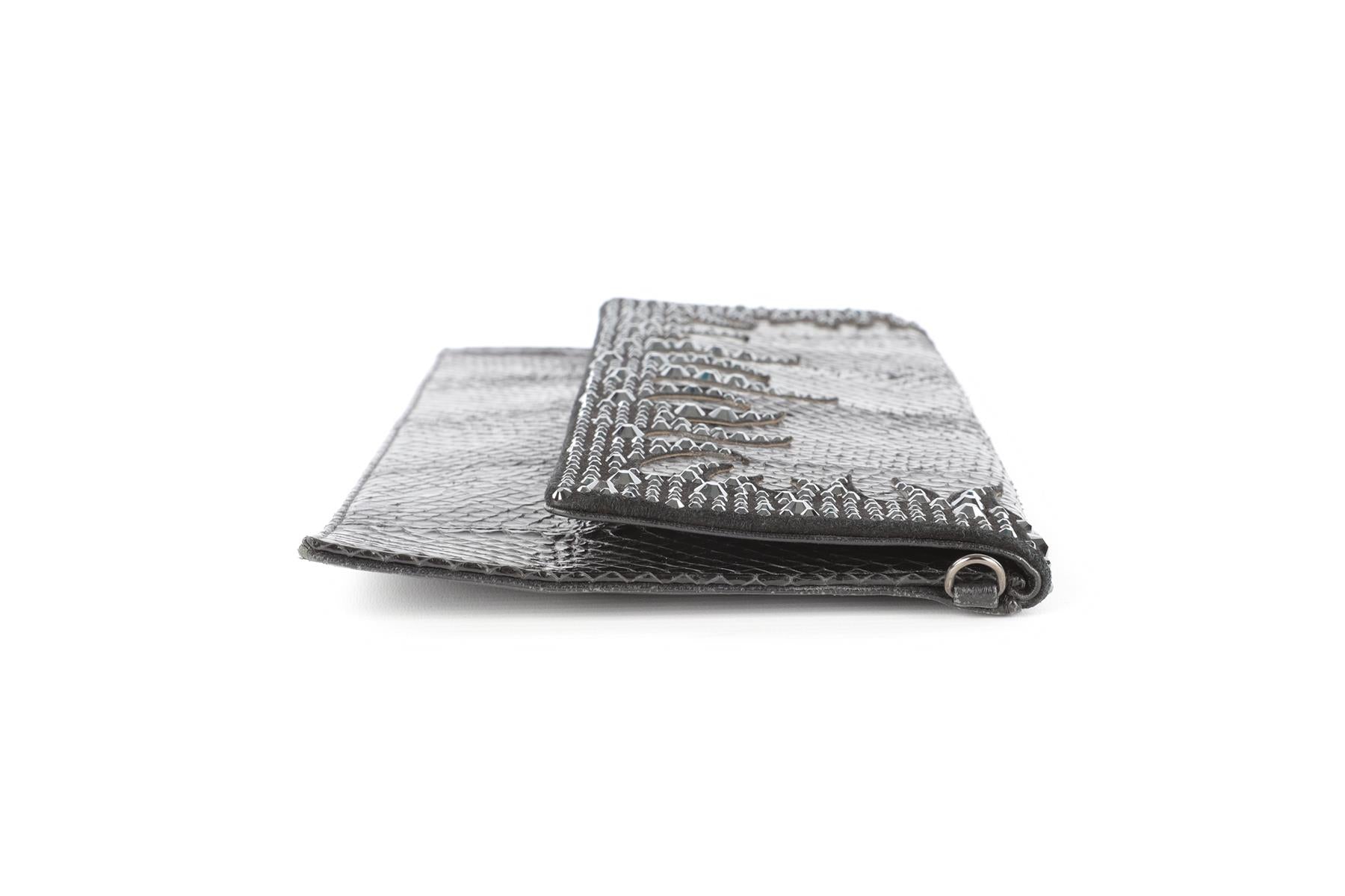 PHILIPP PLEIN BLACK LEATHER CLUTCH
