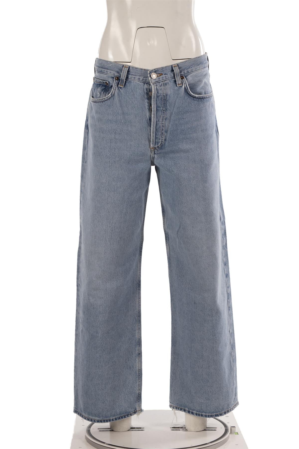 AGOLDE BLUE HIGH RISE WIDE LEG JEANS W28 UK 10