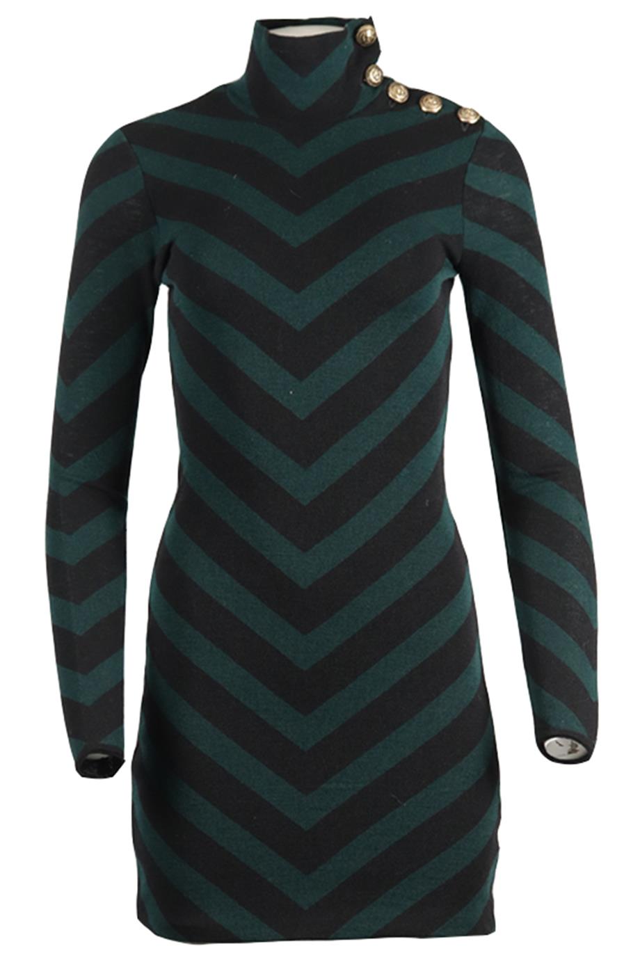 BALMAIN WOOL MINI DRESS FR 38 UK 10