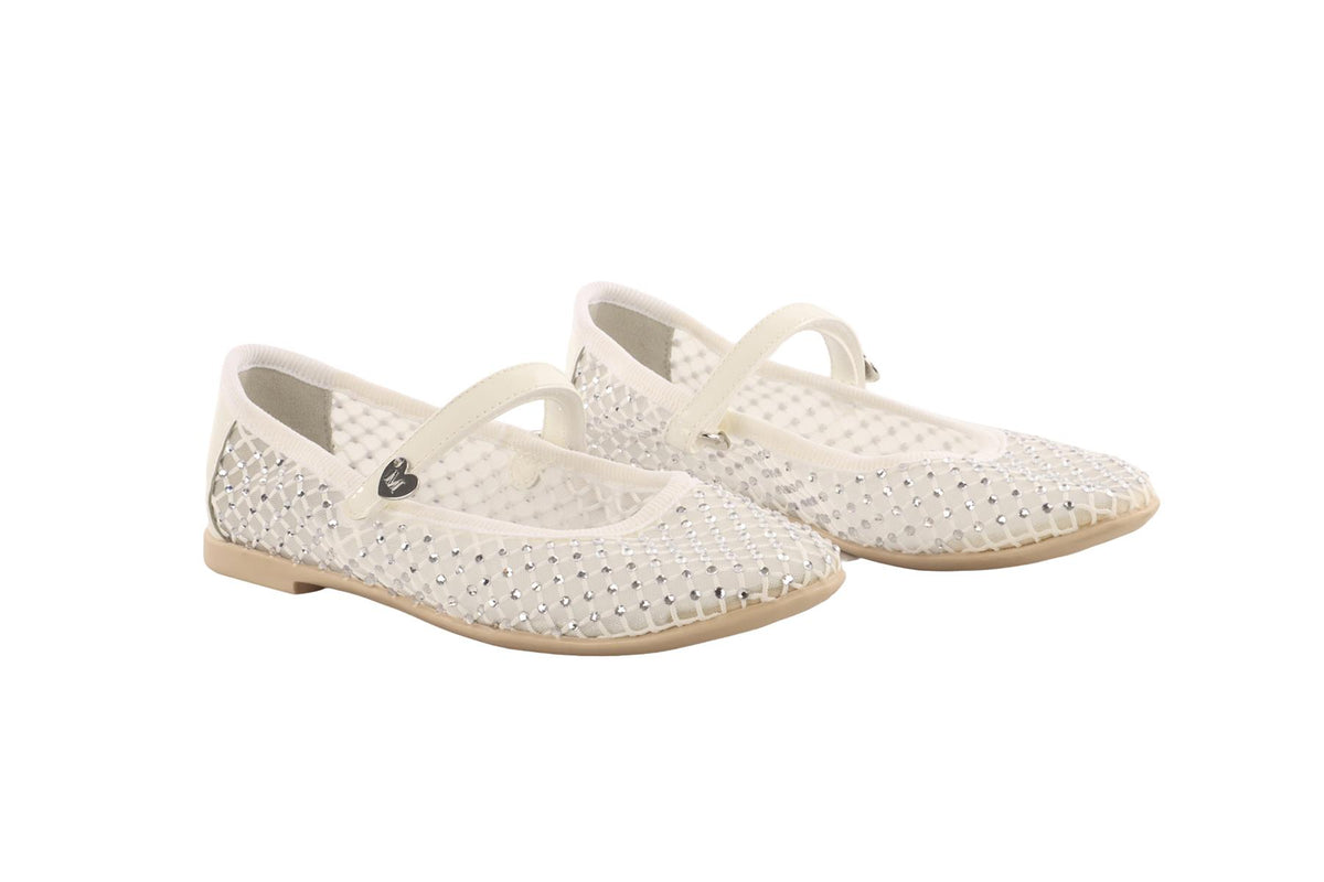 MONNALISA WHITE KIDS GIRLS BALLET FLATS EU 29 UK 11 US 12