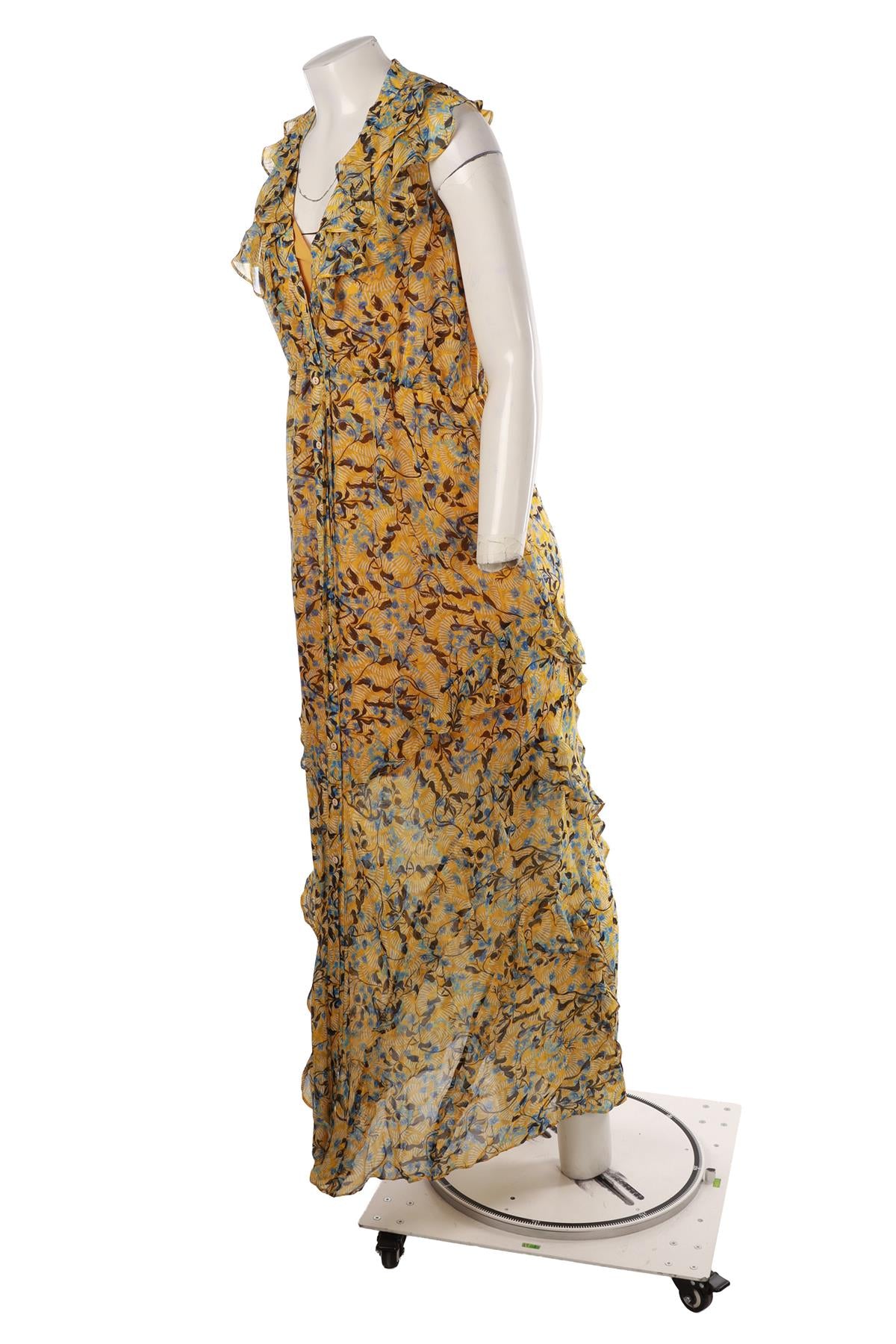 YELLOW SILK MAXI DRESS